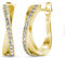 YOURDORA Creolen Silber Damen Klein Ohrringe 925 Silber Rhodiniert Kreolen 15mm mit Zirkonia aus Österreich (Gold)