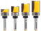 Yonico Flush Trim Router Bit Set 4 Bit 3/4-Inch Diameter 1/4-Inch Shank 14425q