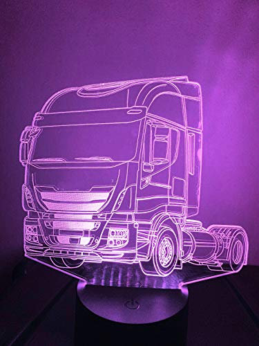 Jinson well - Lámpara de noche para coche, 3D, luz de noche, ilusión, 7 cambios de color, interruptor táctil, mesa, decoración, lámparas