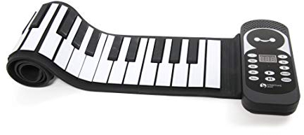 Piano electrónico con 49 teclas, color negro