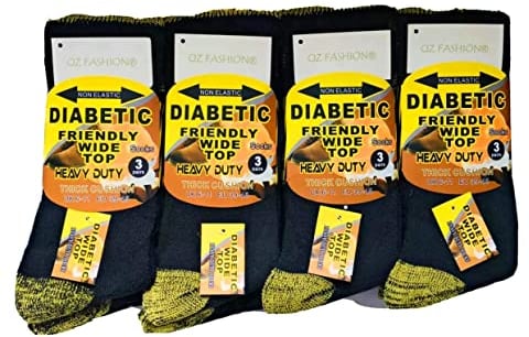 QZ FASHION Men's Diabetic Work Socks 6 Pairs Pack Soft Top Heavy Duty comfortable and warm material SIZE 6-11 UK