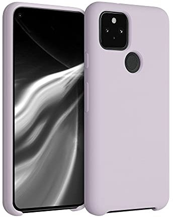 kwmobile Hülle kompatibel mit Google Pixel 5 Hülle - Silikon Handy Case - Handyhülle weiche Oberfläche - kabelloses Laden - Purple Cloud