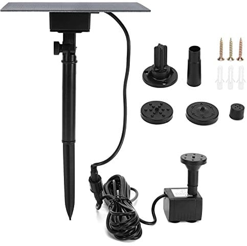 Tomotato 1.5w Kit de Bomba de Agua para Fuente Solar Bomba de Fuente con Energía Solar Panel Solar IP65 Bomba Sumergible Sin Escobillas a Prueba de Agua para Baño de Pájaros Estanque Piscina Tanque