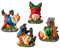 VERDOBA Gartenzwerge lustig für außen, 4er Set - Frecher Gartenzwerg klein lustig Figur Polyresin Deko GNOME Figuren