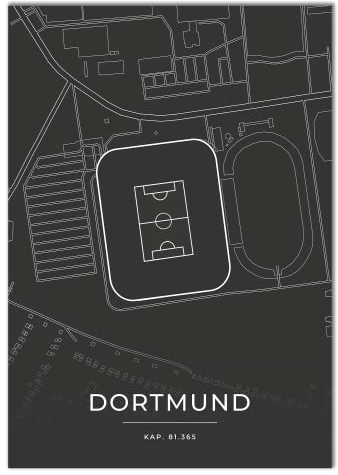Vacentures Dortmund Stadion Poster - Fussballstadion-Poster - Geschenk für Fußballfans (21x30 CM (DIN A4))