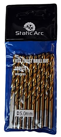 10x HSS Titanium Coated Drill BIT Set Pack Steel Wood Plastic 1/2/3/4/5/6mm (5mm)