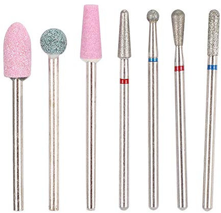 Joyzan Broca Manicura Profesional, Juego 7 Taladro Uñas Fresa Diamante Cuticulas Torno Brocas Herramientas Set Pedicura Eléctrico Para Pulidor Accesorio Pulido Eliminación Cutículas Accesorios