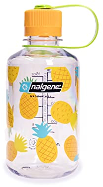 Nalgene Sustain Tritan Bouteille d'eau sans BPA fabriquée avec des matériaux dérivés de 50% de déchets plastiques (en utilisant un bilan de masse certifié ISCC), 473,6 g, ouverture étroite, ananas