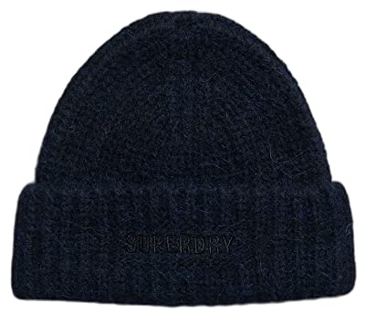 Superdry Damen Vintage Ribbed Beanie Baskenmütze, Dark Navy, One Size