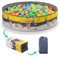 RUGUIES- Piscina de Bolas para Niños- Parque de Bolas Infantil-Piscina Bolas Redonda para Bebés-Plegable y Portátil-Cubo Juguetes Interior y Exterior- (Bolas no Incluidas) (CONSTRUCTIONS, 80x26cm)