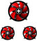 Xilence I250PWM Intel CPU Kühler, Top Blow, 92mm PWM Lüfter, 95W TDP, rot/schwarz/silber, 3er Pack