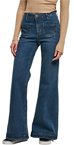 Urban Classics Women's Ladies Vintage Flared Denim Pants Pants