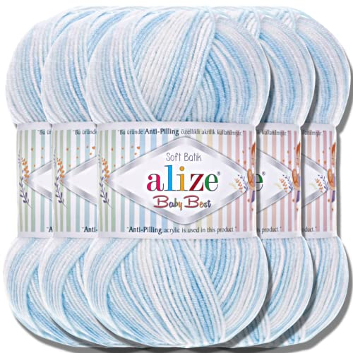 Hobby YARN Alize Baby Best Batik 5x 100g Türkische Premium Wolle Babywolle (6669)