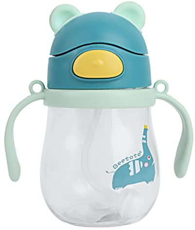 EACHPT Tasse Apprentissage Bebe, 250ml Biberon Eau Bebe, Gobelet Bebe, Bec anti-fuite, paille lestée, gobelet dapprentissage, pour tout-petits de 8 mois et plus