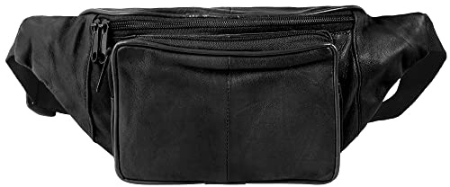 LEONARDO VERRELLI Unisex-Hüfttasche Bauchtasche Leder 3900040 (schwarz)
