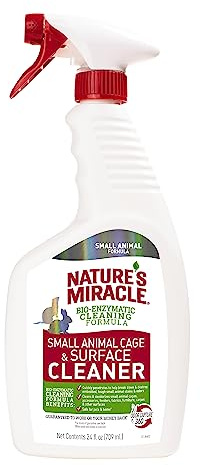 Nature’s Miracle Small Animal Cage and Surface Cleaner, Bio-Enzymatic Cleaning Formula, Destroy Tough Stains and Odors, 24 Ounces