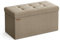 SONGMICS MAZIE Collection - Storage Ottoman Bench, 76 cm Folding Foot Rest Stool, End of Bed Bench, Easy Assembly, for Living Room, Bedroom, Entryway, Camel Brown LSF047K51