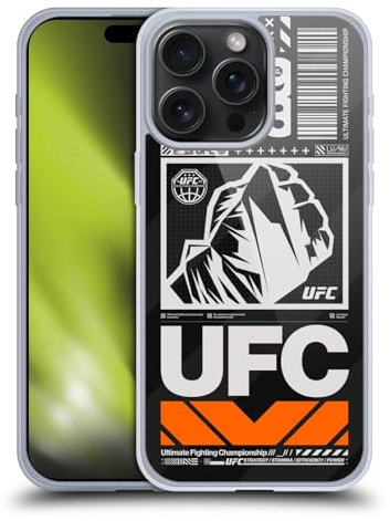 Head Case Designs Offizielle UFC Typografie Logo Grafiken Gelhülle [Militärischer Schutzgrad] Kompatibel Mit Apple iPhone 15 Pro Max Und Kompatibel Mit MagSafe