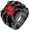 Bestyle Dragon Claw Retro Ring mit Stein Rot Quadrat Zirkonia Bandring Gothic Biker Drachen Herrenring aus Edelstahl Vintage Punk Schmuck für Männer Damen, Schwarz, Ringgröße 67