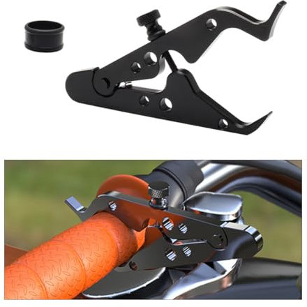 Sylvil Motorcycle Cruise Control, Motorcycle Throttle Lock, Durable Aluminum Throttle Assist Wrist/Hand Grip Lock Clamp with Silicone Ring, Universal Motorcycle Accessories