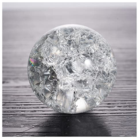 BIANMTSW Verre Glace Crack Ball Fontaine Eau Pierre Tournant Perles (Couleur : Rose) Collections de la Maison (Color : Transparent)