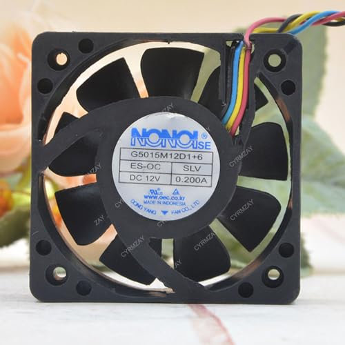 CYRMZAY Compatible For NONOISE G5015M12D1+6 12V 0.200A 5cm 5015 4-Wire Cooling Fan