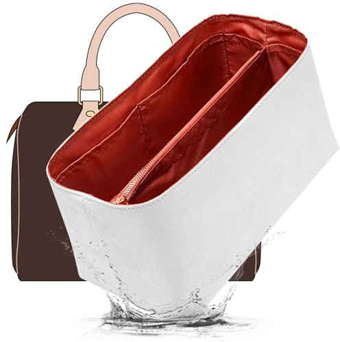 Doxo Tragetaschen-Organizer-Einsatz, Geldbörsen-Organizer-Einsatz, kompatibel mit Lv Speedy 30, Neverfull MM, le pliage Large und mehr, leichter Dupontpapier-Einsatz mit Reißverschluss, 11 Taschen