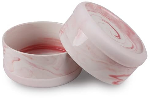 Hundenapf aus Keramik 2er Set (Pink / 400 ml) Napf für Kleine und Grosse Hunde - Modern mit Rutschfester Unterseite - Spülmaschinengeeignet - Futternapf Fressnapf