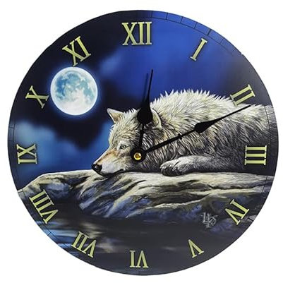 Lisa Parker Quiet Reflection Wolf Picture Clock