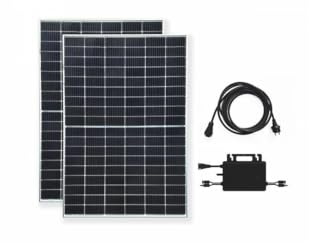 Technaxx Solar Balkonkraftwerk 800W mit WiFi – Plug & Play Solaranlage mit 2x420W bifazialen Solarpanels, Wechselrichter, 5m Kabel – Strom einspeisen über Balkon oder Terrasse – TX-274
