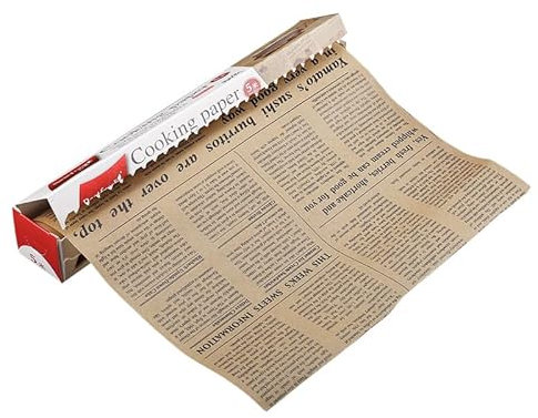 Baking Parchment Paper Roll Non Stick Baking Paper Newspaper Printing Design Food Wrapping Paper for Baking Cookies Bread Pizza Meat and Vegetables