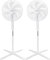 Aigostar Daisy - Ventilatore a Piantana, 3 Pale, 16 Pollici, 3 Velocità, Oscillazione 80°, Altezza Regolabile (90-120 cm), Griglia di Sicurezza, 2 Pezzi, Bianco