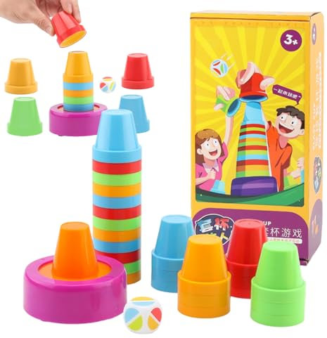 Cup Stacking Game | Fun Colorful Quick Cups Interactive Stacking Games,Multifunctional Quick Cups Game Educational Cup Stacking Set for Boys Girls Kids Children