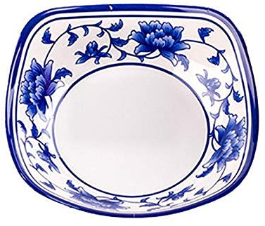 CCKUYT Vajilla Tradicional de imitación de Porcelana Azul y Blanca, Cuencos y Platos de Porcelana Antigua, Juego de Cena Saludable.