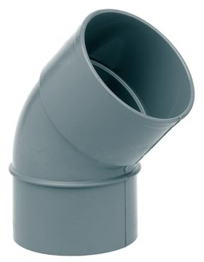 Coude PVC 45 degrés pour tuyau – Courbe en PVC Pression eau potable et évacuation – intérieur/extérieur – Tuyaux 32 mm à 250 mm – Connexion solide et résistante – Plusieurs diamètres (250 mm)