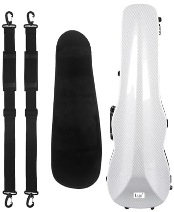 MJMLUCK Custodia Rigida per Violino 4/4, Cinghie Regolabili in Fibra di Carbonio, Custodia Rigida Portatile per Gli Amanti del Violino