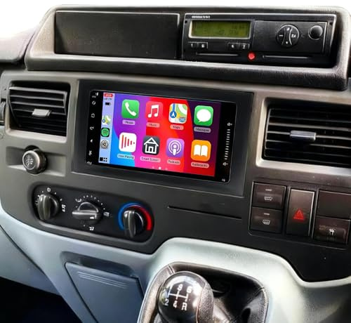 4+64G Car Stereo for Ford Transit Mk7 2007-2013 GPS Navigation Android 14 Double Din Radio with Wireless Carplay Radio Stereo Bluetooth AHD Backup Camera FM/RDS SWC Mirror Link