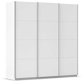 Rauch Möbel KULMBACH, Schwebetürenschrank, Farbe Weiß, Breite 203 cm | Kleiderschrank mit Schwebetüren, Schiebetüren, 3-türig, Zubehör Basic, für Schlafzimmer, Jugendzimmer, Garderobe, Flur