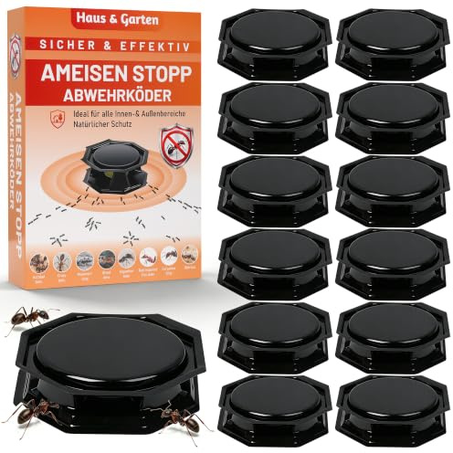 12 Stück Ameisenköderdosen – Große Ameisenfallen für Küche, Haushalt und Speisekammer – Geruchlos & sauber in der Anwendung