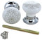 G Decor Set of Success Handcrafted Ceramic Mortice Door Handles Internal Turning Knobs for Bedroom, Entry & Interior Room Doors with Chrome Base