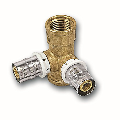 Alu-Verbundrohr Pressfitting bleifrei SANHA Verteil-Wandscheibe 16 x 1/2 x 16 mm