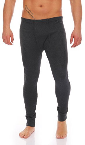 stylenmore Herren Thermo-Unterhose Lang Eingriff Komfortbund Innenfleece Winter Kälteschutz Wintersport Wandern Arbeitskleidung angeraut wärmend M-4XL Anthrazit Dunkelblau Grau (M (Tag 5), anthrazit)