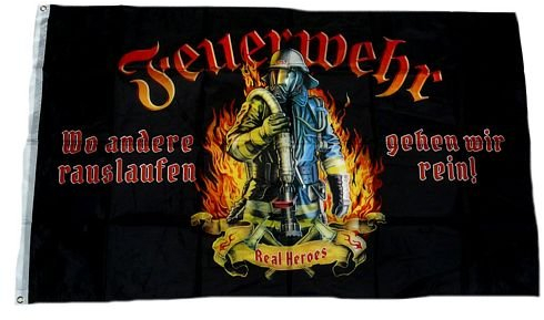 Fahne/Flagge Feuerwehr Real Heroes 90 x 150 cm