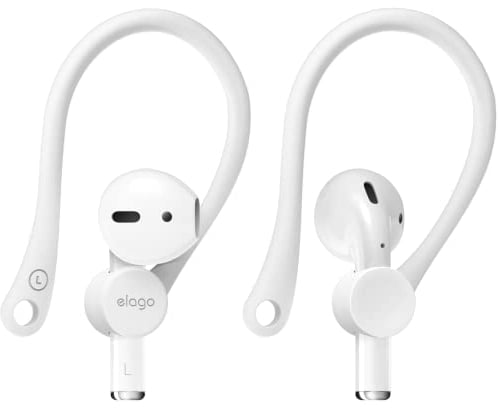 elago EarHooks Ohrbügel Kompatibel mit Apple AirPods Pro & AirPods 2, 1 Ohrhalter - Perfekt für Sport und Outdoor-Aktivitäten, Langlebiger Komfort (Weiß)