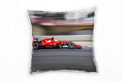 Paul Sinus Art Urban, Formel 1, Geschwindigkeit, unscharf, grau, rot Deko Kissen 40x40cm für Couch Sofa Lounge Zierkissen - Dekoration zum Wohlfühlen
