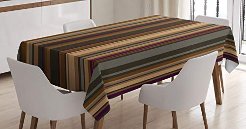 ABAKUHAUS Retro Tischdecke, Shades of Erdtönen, Personalisierter Druck mit Klaren Farben Waschbar Wasserfest kein Verblassen, 140 x 170 cm, Braun und Tan