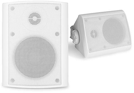 Power Dynamics PD BGO40 4 Wall Speakers Pair - White | Compact 2-Way Passive Wall Speaker Set with IP56 Rating, 100W Output, Aluminium Grille, Ideal for Indoor or Outdoor Installations