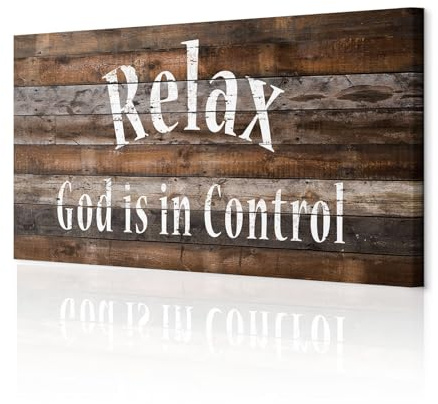 decomonkey Wandbilder Holz Spruch 120x40 cm 1 Teilig Leinwandbilder Relax | Strukturleinwand, Holzkeilrahmen, Bild auf Leinwand, Kunstdruck, Wanddeko, Wohnzimmer, Wanddekoration, Vintage