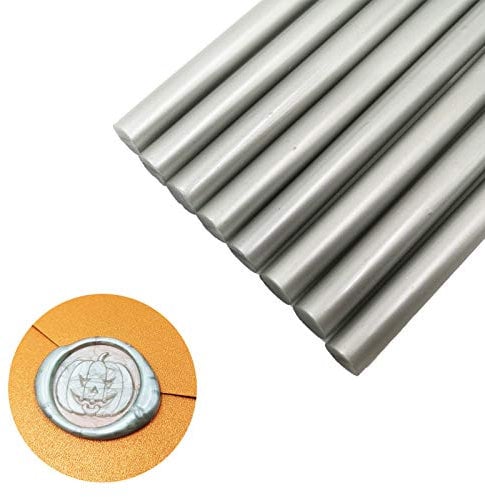 VARACL - Bastoncini di colla sigillante a caldo, per sigillare lettere, ideale per partecipazioni di nozze, buste di cartoline, lettere, cartoline, biglietti, idee regalo, 7x100 mm, 20 pezzi (argento)