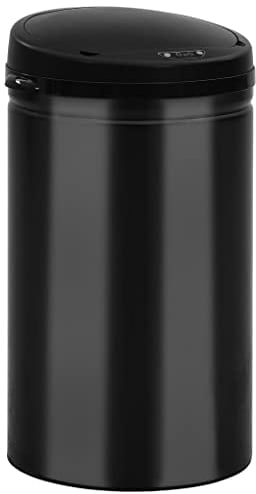 vidaXL Poubelle à Capteur Automatique Poubelle à Déchets Poubelle à Ordures Poubelle de Recyclage Salon Maison Intérieur 40 L Acier au Carbone Noir